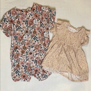 Adorable Floral and Beige Kids Set
